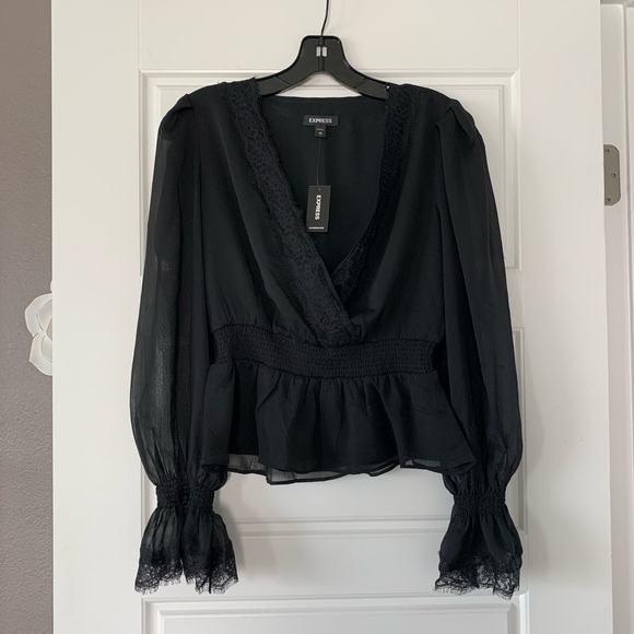 Express Tops - Express Lacey Long Sleeve Top NWT